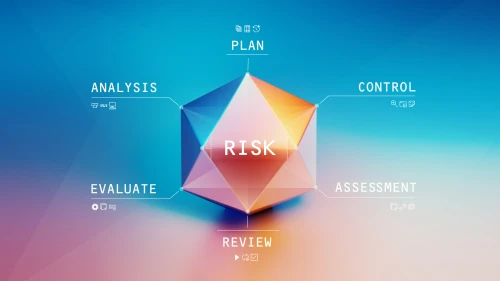 Risk management prism on white background. Horizontal composition with copy space. Risk management concept.